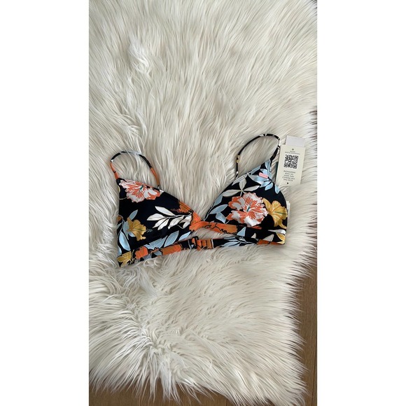 NWT Roxy Women's Standard Print Beach Classics Fixed Tri Top L - Picture 2 of 5